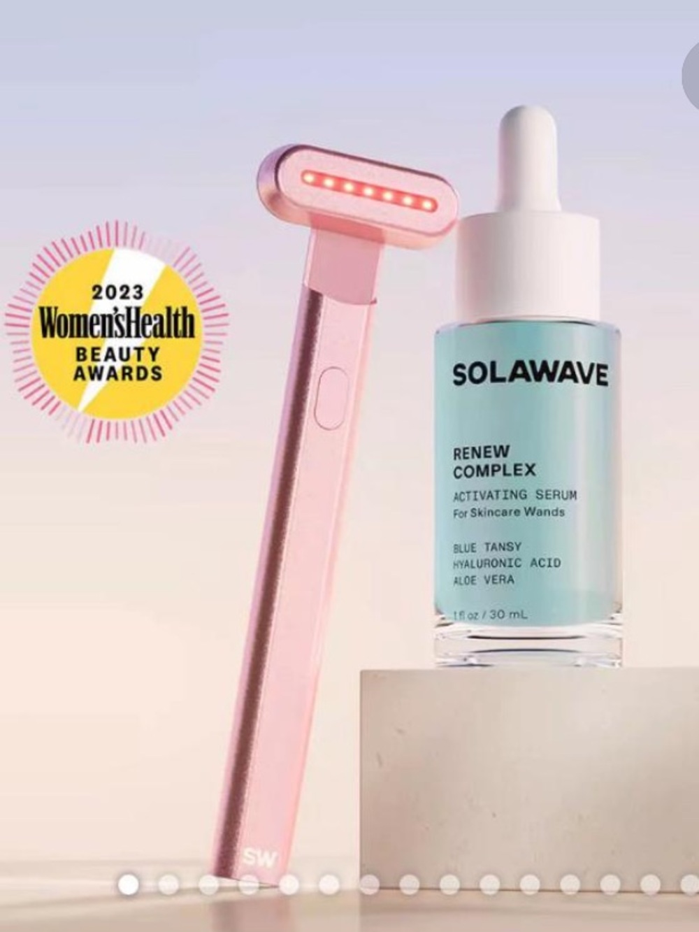 😍Solawave 4-in-1 Red Light Therapy Wand Blue/Pink Ombre w/ Renew Complex Serum